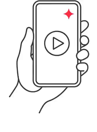 スマートフォンの再生画面で、採用広告に使うショート動画を表したイラスト
